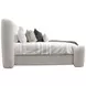 Shiloh White Mocha Performance Fabric Queen Upholstered Platform Bed