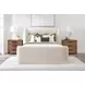 Shiloh White Mocha Performance Fabric Queen Upholstered Platform Bed
