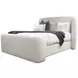 Shiloh White Mocha Performance Fabric King Upholstered Platform Bed