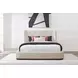 Sofia Blanched Almond Upholstered King Panel Bed