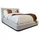 Sofia Blanched Almond Upholstered King Panel Bed