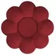 Pumpkin Red Upholstered Swivel Chair and Round Ottoman