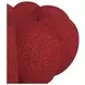 Pumpkin Red Upholstered Swivel Chair and Round Ottoman