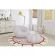 Pumpkin Gray Upholstered Swivel Chair and Round Ottoman