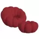 Pumpkin Red Upholstered Swivel Chair and Round Ottoman