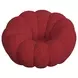 Pumpkin Red Upholstered Swivel Chair and Round Ottoman