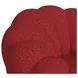 Pumpkin Red Upholstered Swivel Chair and Round Ottoman