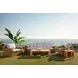 Playa Soothe Pearl 113" Outdoor Sofa with Flange Welt