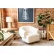 Florence Cream Boucle Fabric Swivel Accent Chair