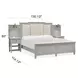 Glenbrook Pebble and Beige King Upholstered Wall Bed with 2 Nightstand and USB Charging
