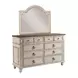 Southbury Parchment and Fossil 8 Drawer Bureau with Mirror