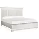 Kingston Whisper White and Gray King Upholstered Panel Bed