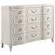Harmony Eggshell and Black 12 Drawer Emelie Dresser with Rectangular Schafer Mirror