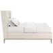 Edwin Cream King Upholstered Wing Shelter Bed