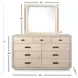 Sunset Cove Sanibel Brown 9 Drawer Dresser with Rectangular Mirror