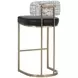 Sylvara Bravo Black and Halton Birch Performance Fabric Bar Stool