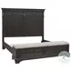 Hickory Creek Brown Velvet Queen Storage Panel Bed