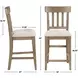 Napa Brown 24" Slat Back Counter Height Stool Set of 2