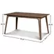 Oscar Walnut and Gray 60" Rectangular Dining Set with 4 Cushion Chairs