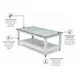 Garden Gate Distressed Bleu and White Rectangular Coffee Table