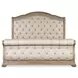 Marisol Fawn and Cream King Leather Upholstered Sleigh Bed