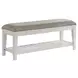 Andover White and Gray Upholstered Bed Bench with Storage