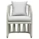Alexa Outdoor Dining White Upholstered Outdoor Arm Chair Set of 2