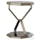 Compositions Black Glass And Satin Brass Drinks Table