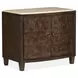 Timberlyn Espresso and Beige 2 Door Stone Top Nightstand with USB Charging