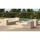 Cali Natural Performance Fabric Outdoor Conversation Set with Armless Chair