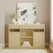 Cambria Off White and Natural 2 Door Buffet with LED