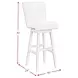Cambria Beige Upholstered Swivel Bar Stool Set of 2