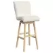 Cambria Beige Upholstered Swivel Bar Stool Set of 2