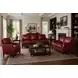 Camden Cranberry Leather Living Room Set