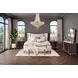 Camellia Field Warm Pecan and Linen Queen Upholstered Panel Bed with USB Charging