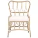 Caprice Blanche Natural Rattan Upholstered Dining Chair Set of 2