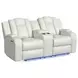Amias Oyster 75" Power Reclining Loveseat with USB Charging and LED