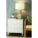 Carmack Matte White Lacquer Rectangular 3 Drawer Side Table