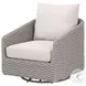 Caspian Ecru Weave Outdoor Performance Fabric Swivel Rocker Sofa Chair