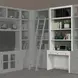 Catalina Cottage White 2 Piece 40" Library Desk with Hutch