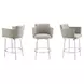 Suzzie Taupe Swivel Arm Counter Height Stool