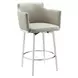 Suzzie Taupe Swivel Arm Counter Height Stool