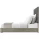 Echoes Gray Echo Oak and Black Leather California King Upholstered Panel Bed