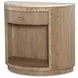 Monterey Hawthorne Light and Beige 1 Drawer Demilune Travertine Top Nightstand