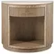 Monterey Hawthorne Light and Beige 1 Drawer Demilune Travertine Top Nightstand