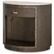 Monterey Hawthorne Dark and Beige 1 Drawer Demilune Travertine Top Nightstand