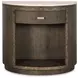 Monterey Hawthorne Dark and Beige 1 Drawer Demilune Travertine Top Nightstand
