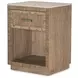 Monterey Hawthorne Light and Beige 1 Drawer Small Travertine Top Nightstand