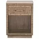 Monterey Hawthorne Light and Beige 1 Drawer Small Travertine Top Nightstand
