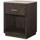 Monterey Hawthorne Dark and Beige 1 Drawer Small Travertine Top Nightstand